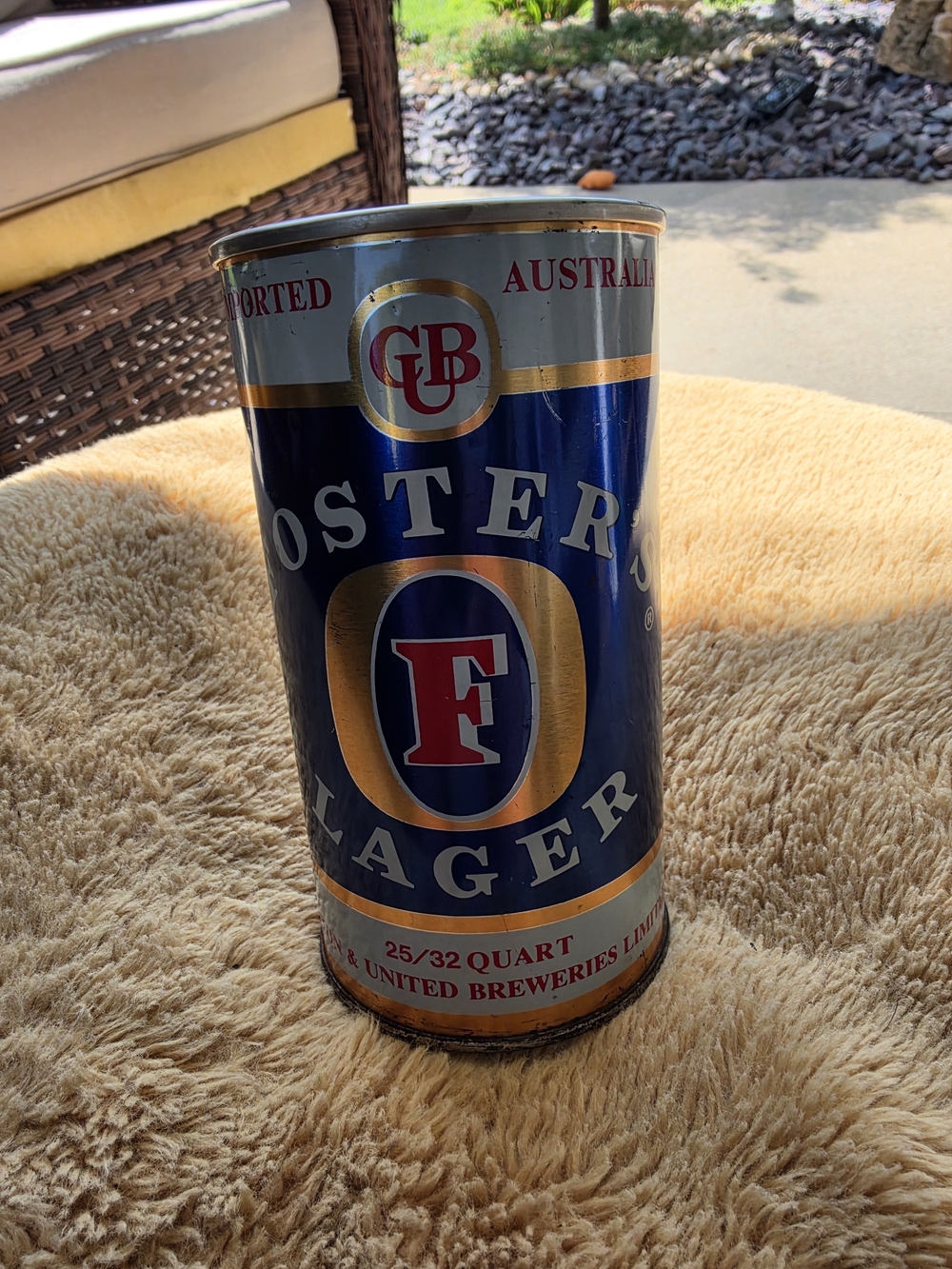 Fosters Lager Vintage Can - Blue & Gold